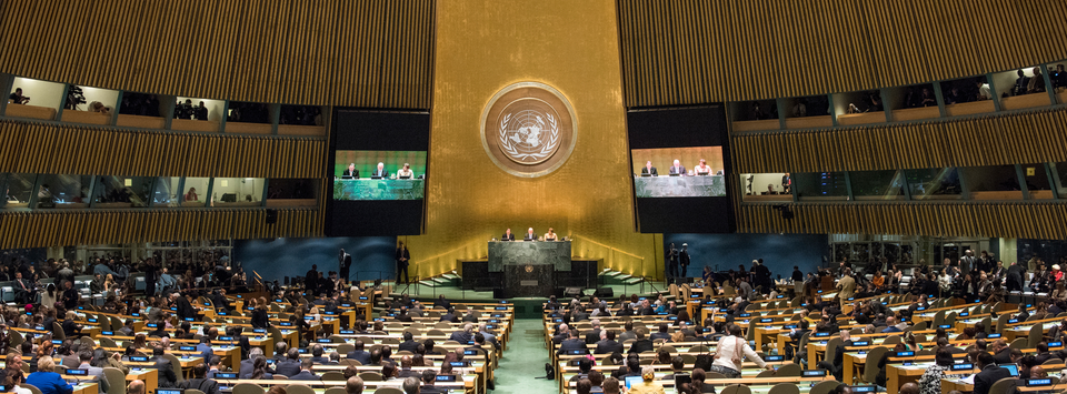 United Nations General Assembly hall in session